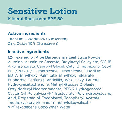Blue Lizard Protector solar mineral sensible SPF 50, loción, 100% p...