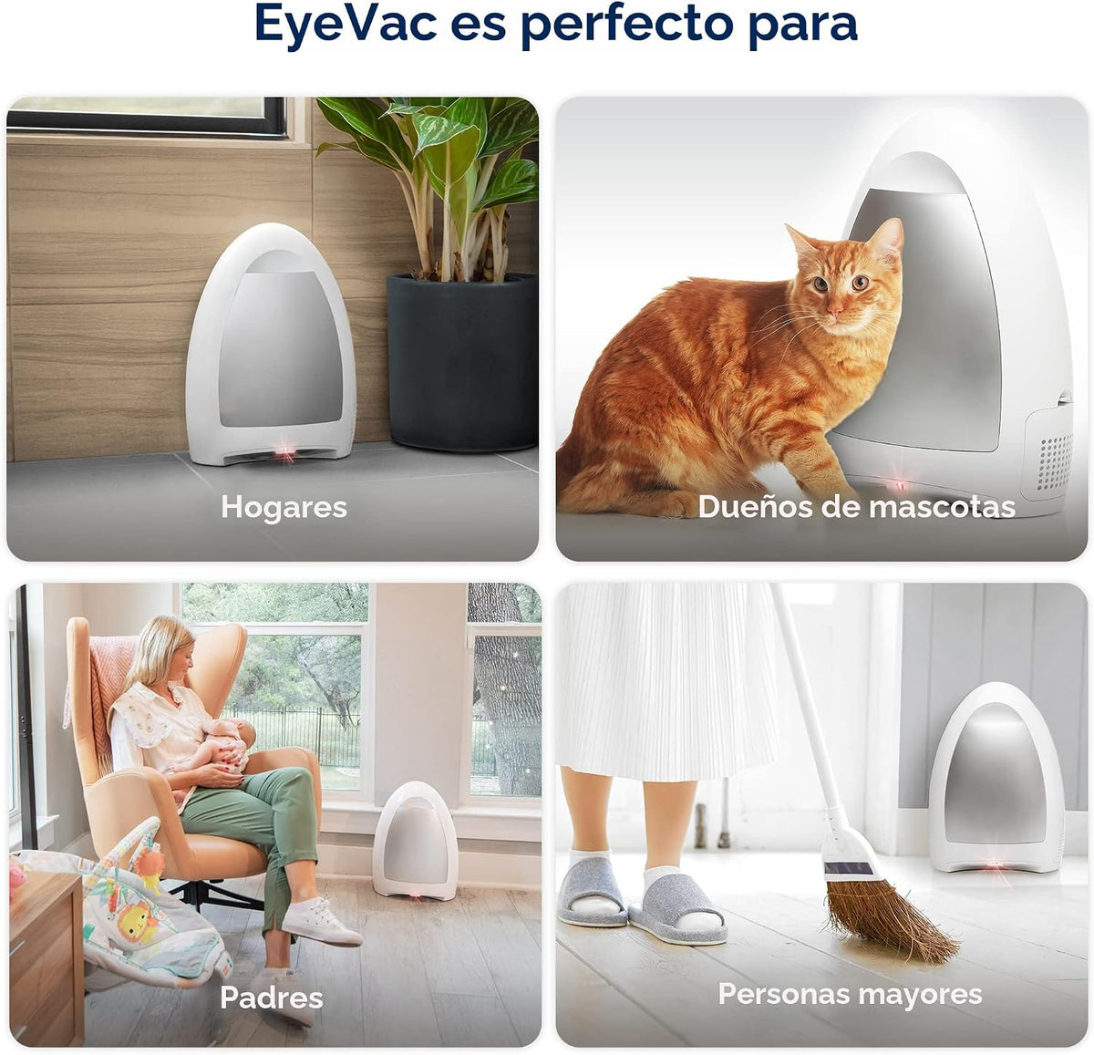 EyeVac Aspiradora sin contacto para el hogar con recogedor automáti...