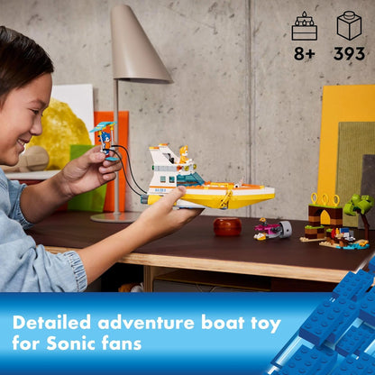 LEGO Sonic The Hedgehog: Tails' Adventure Boat Juego de Construcción de Juguete Interactivo, Juguete de Videojuego con Personajes de Sonic y Esquís Acuáticos, Regalo para Jugadores para Niños y Niñas