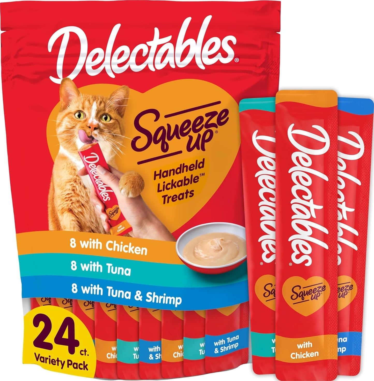 Delectables Squeeze Up - Paquete variado de puré cremoso exprimible...