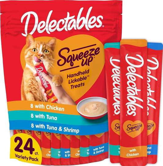 Delectables Squeeze Up - Paquete variado de puré cremoso exprimible...