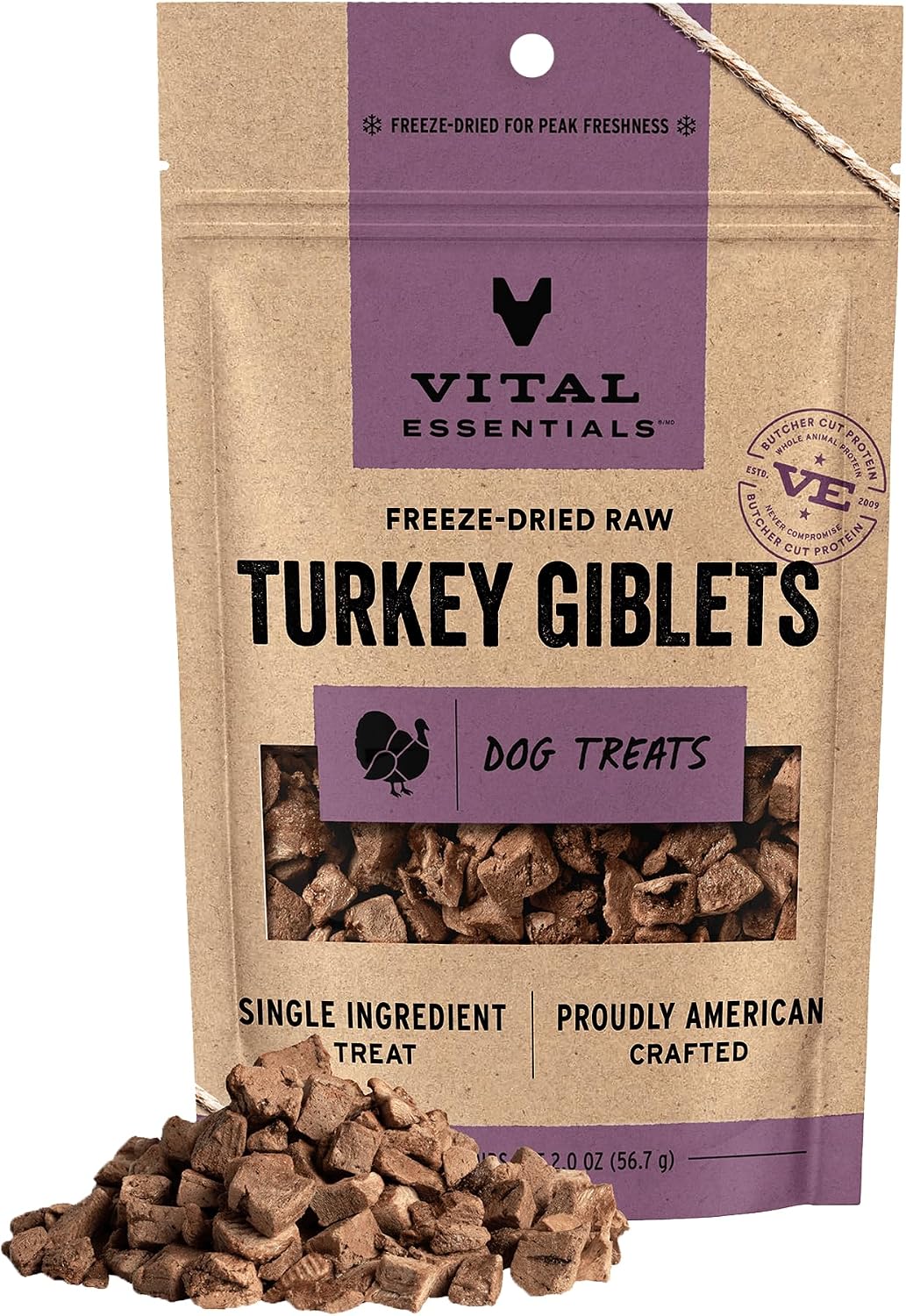 Vital Essentials Golosinas liofilizadas para perros, menudos de pav...