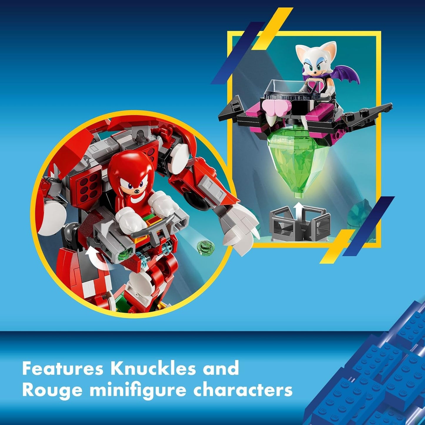LEGO Sonic The Hedgehog, Set de Construcción de Mech Guardian de Knuckles, Juguete de Sonic para Niños, Figura de Acción de Knuckles Inspirada en Videojuegos con Esmeralda Maestra, Regalo de Juegos