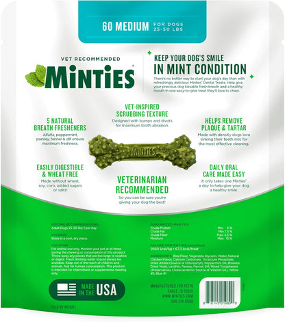 Minties - Masticables dentales para perros medianos, recomendados p...