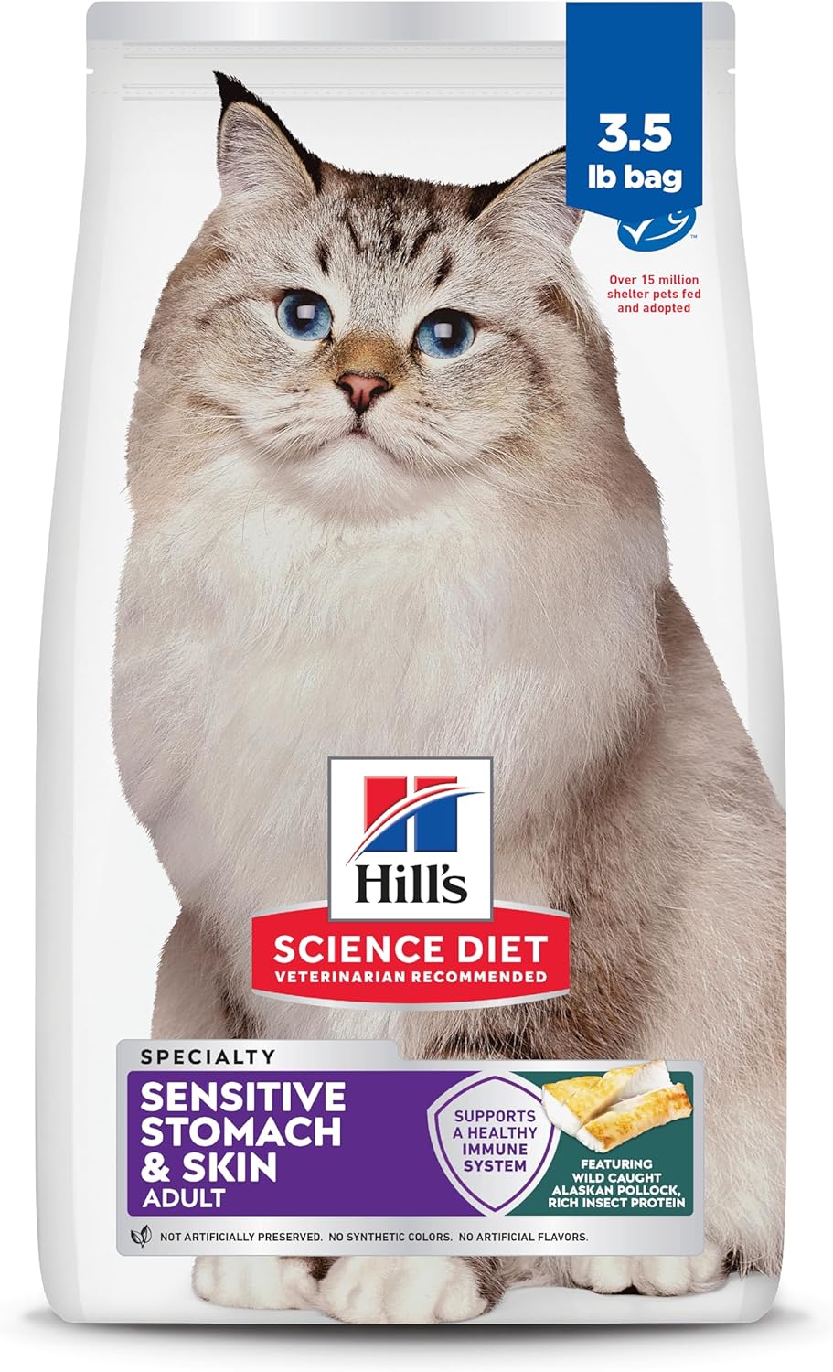 Hill's Science Diet Alimento seco para gatos adultos sensible p...