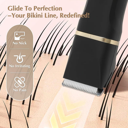 Eilveey - Cortador de bikini eléctrico para mujer, removedor de vel...
