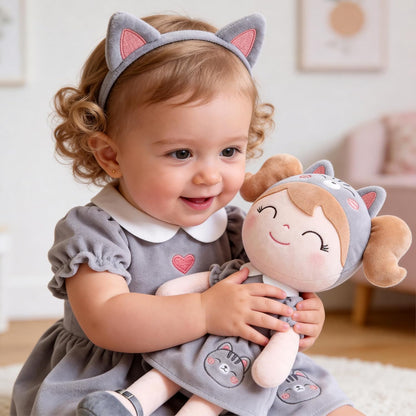 Gloveleya Muñeca bebé niña regalos de peluche suave para gatos (12...