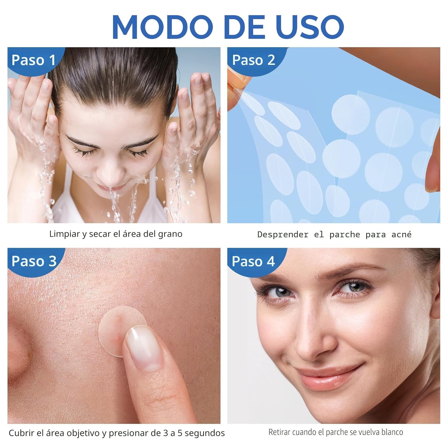 Daolyo - Parches para espinillas para la cara, 4 tamaños 300 unidad...
