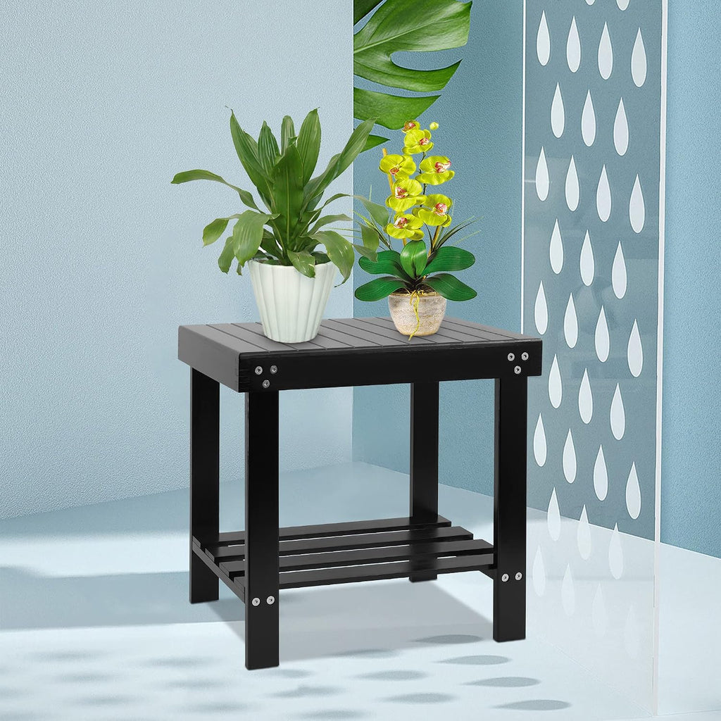VaeFae Taburete de bambú para asiento de spa, reposapiés, taburete...