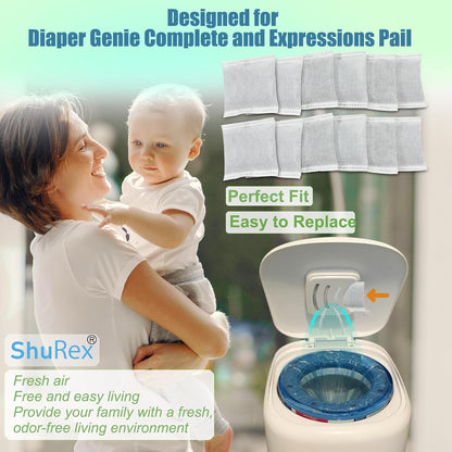 ShuRex Paquete de 12 filtros de carbono para pañales Playtex Diaper...