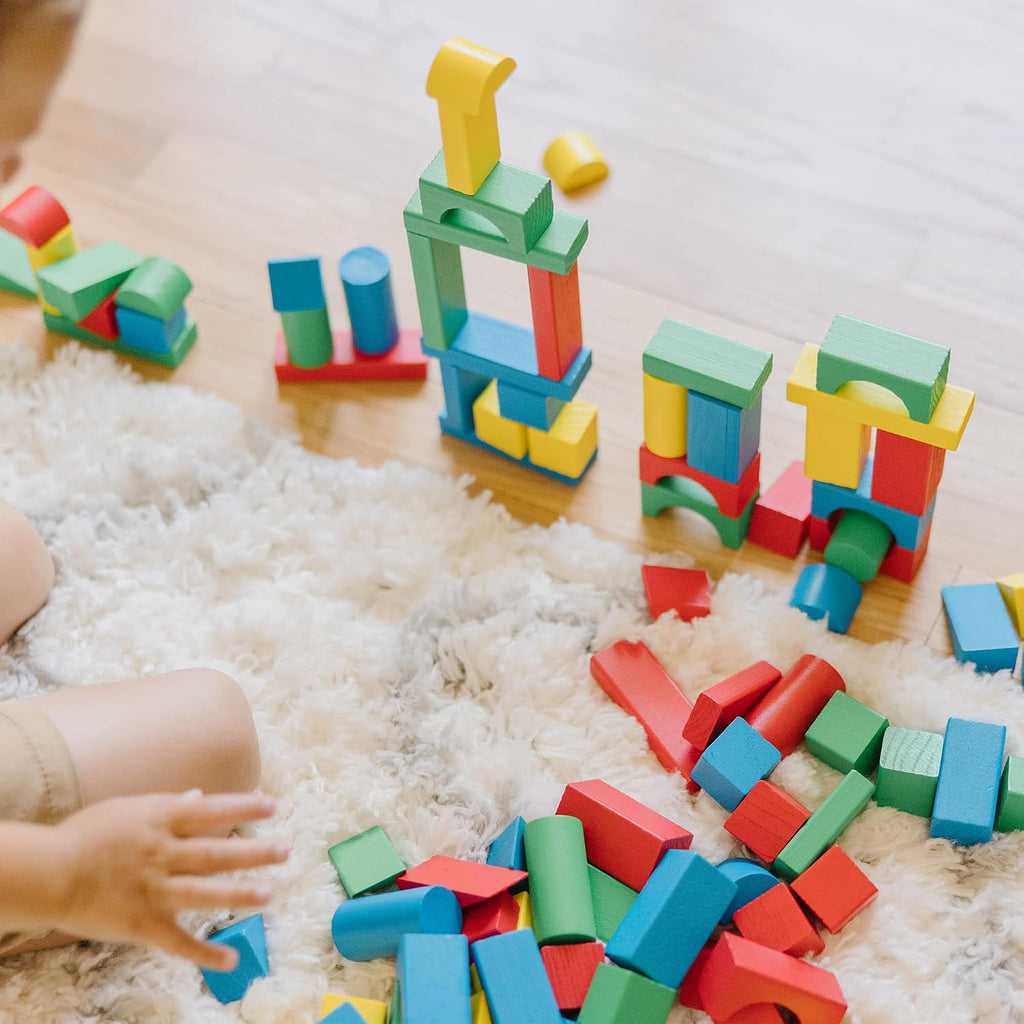 Melissa &amp; Doug - Juego de bloques de madera | 100 piezas, bloqu...