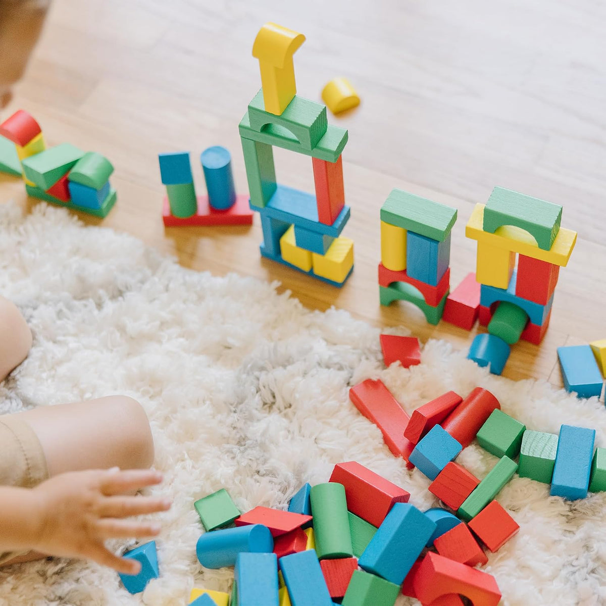 Melissa &amp; Doug - Juego de bloques de madera | 100 piezas, bloqu...