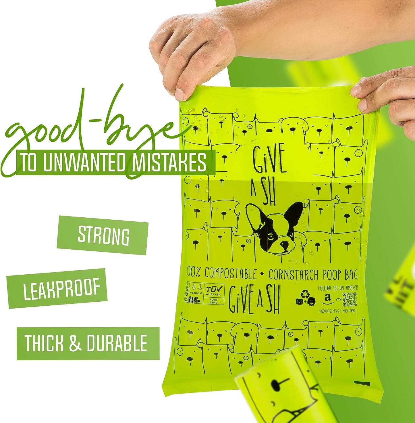 Bolsas compostables para excremento de perro 100% certificadas para...