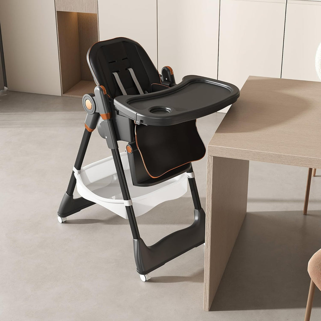 SmartEdge Silla Alta para Bebé con Ruedas, Sillas Altas Plegables 3...