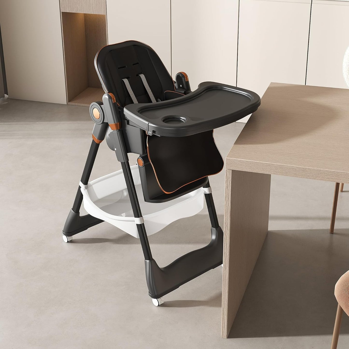 SmartEdge Silla Alta para Bebé con Ruedas, Sillas Altas Plegables 3...