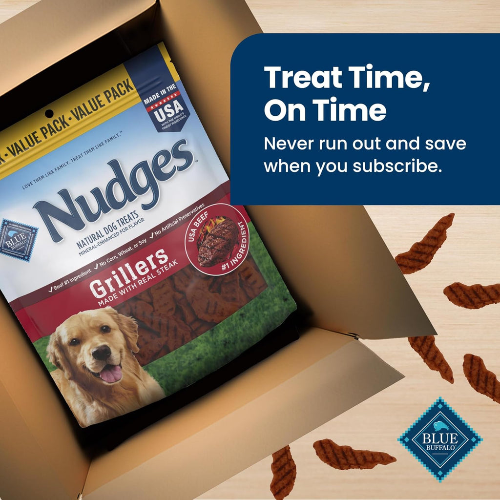 Blue Buffalo Nudges Grillers - Golosinas naturales para perros con...