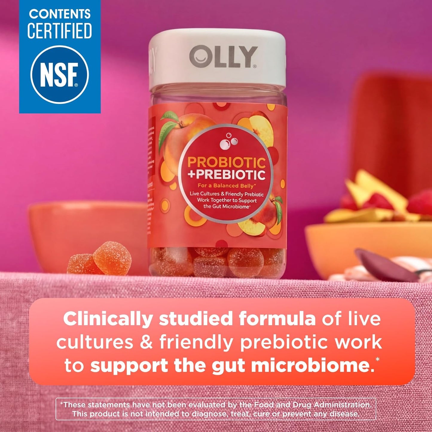 OLLY - Gomitas de probióticos + prebióticos que apoyan la salud dig...