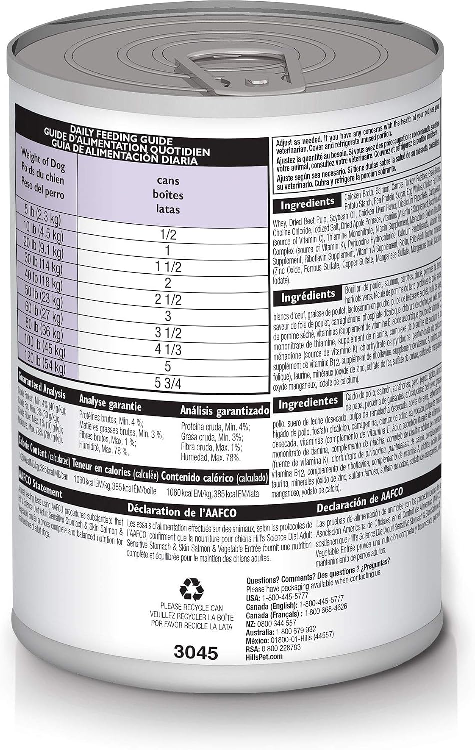 Hill's Science Diet Alimento húmedo para perros adultos sensibl...