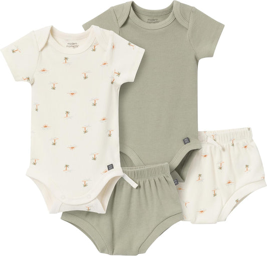 Modern Moments by Gerber Conjunto de 4 monos de manga corta y panta...
