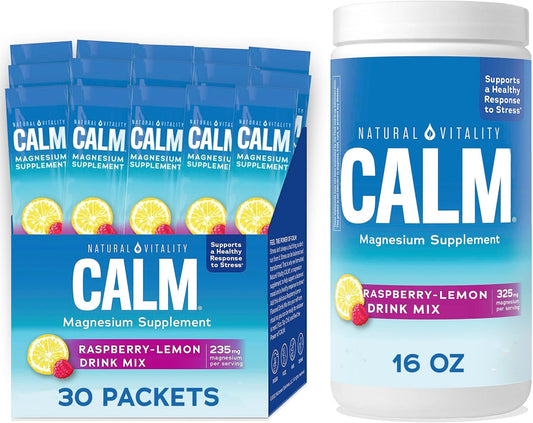 Natural Vitality Calm, suplemento de citrato de magnesio, mezcla de...