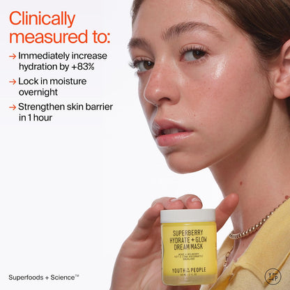 Youth To The People Superberry Hydrate + Glow Dream Mask - Hyaluron...