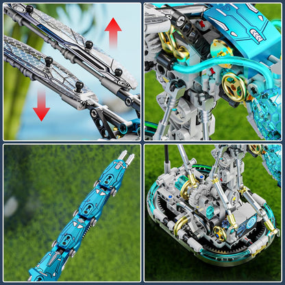 Bloques de construcción mecánicos de libélula para adultos, compatibles con Lego, modelo de mundo animal de insectos con luz y soporte de exhibición, juguetes educativos STEM para