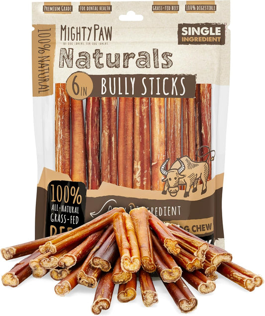 Mighty Paw Naturals Bully Sticks para perros, masticables de carne...