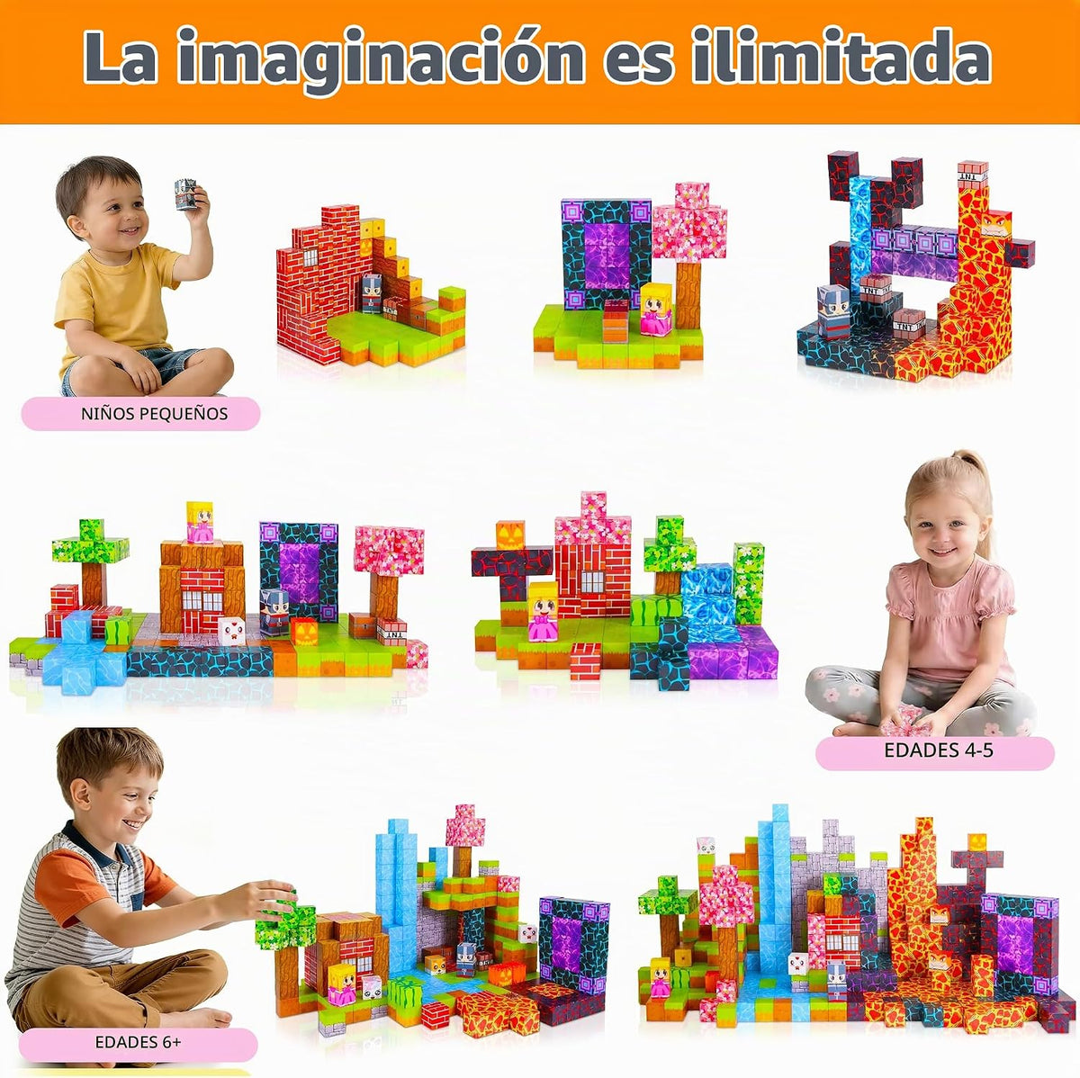 RiteHold 150 bloques de construcción magnéticos para niños de 3 a 8...