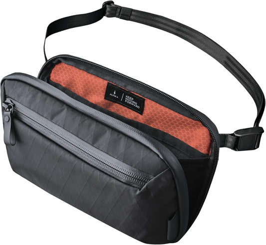 ALPAKA Elements Tech Case Mini - Organizador compacto para electrónicos, bolsa pequeña para cargadores y auriculares, bolsa para teléfono, funda de accesorios de viaje, correa cruzada, negro X-Pac