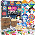 klmars Kit de pintura de madera para niños, que brilla en la oscuri...
