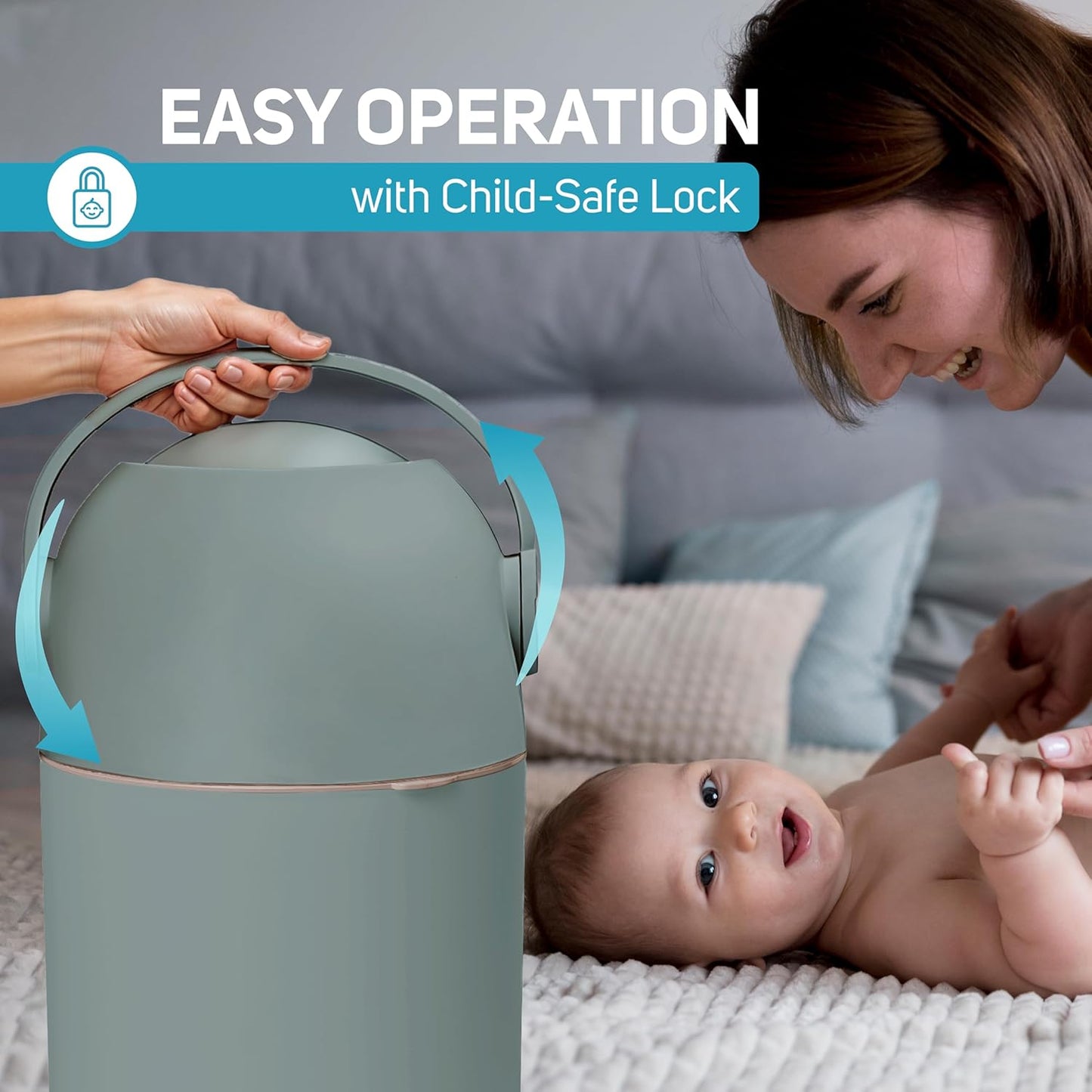 L.A. BABY Magic - Cubo para pañales \u2013 Sistema patentado 100% l...