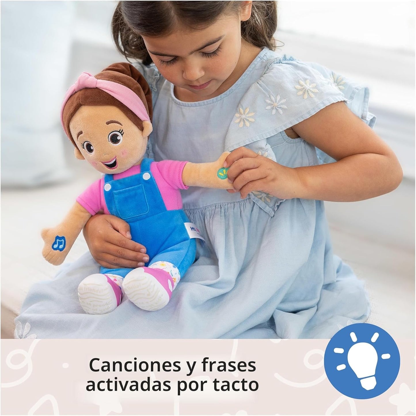 Ms. Rachel Muñeca Oficial que Habla y Canta, Muñeca Interactiva de 16 Pulgadas de Altura con 4 Canciones y Más de 16 Frases, Juguetes para Niños y Niñas de 6 Meses a 3+ Años.