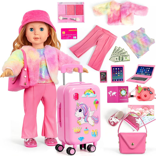 WONDOLL 26 piezas de ropa y accesorios para muñecas americanas de 1...