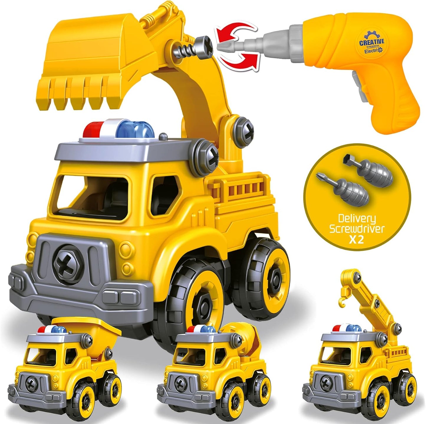 Juguetes de coches 4 en 1 para desamarrar para niños, vehículo de j...