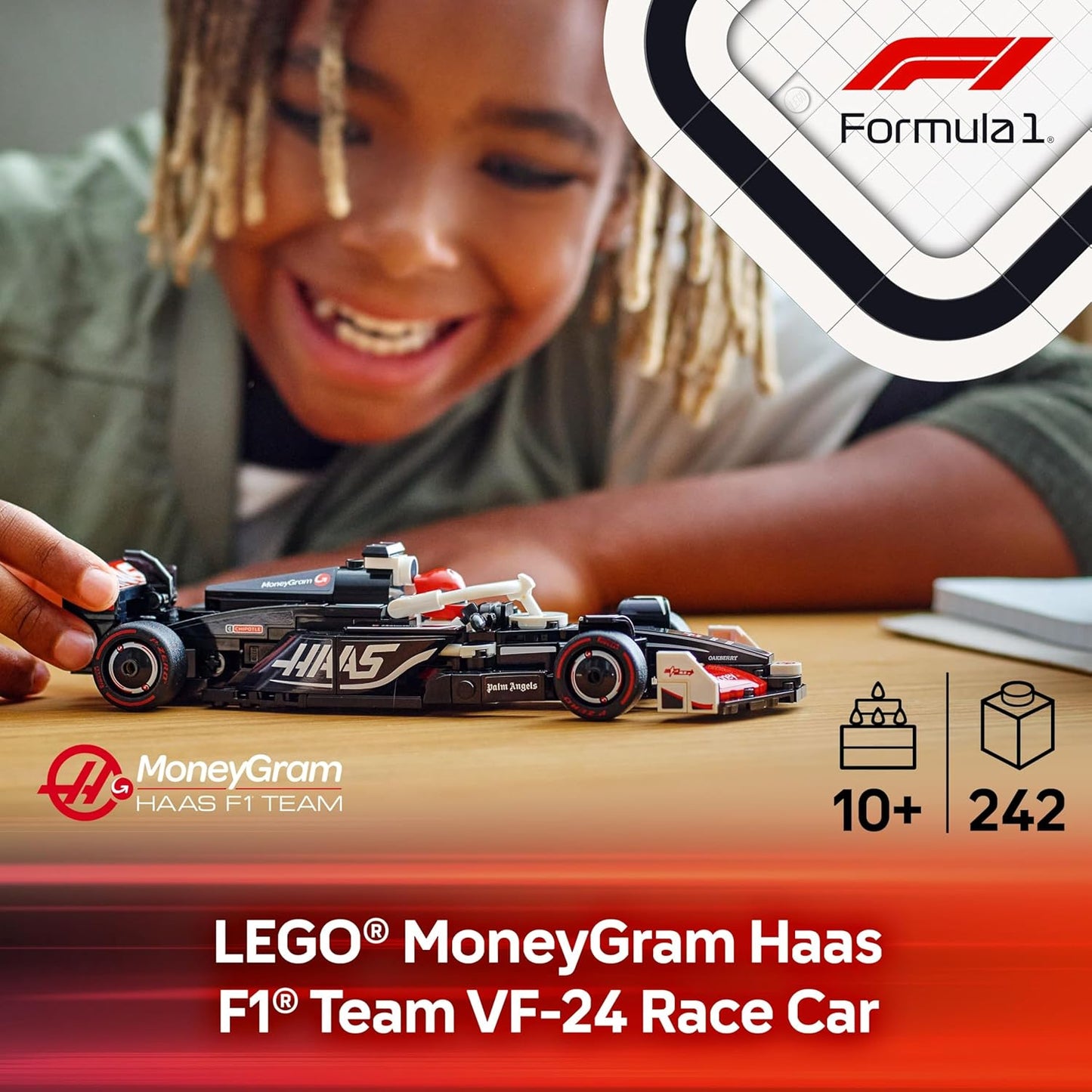 LEGO Speed Champions MoneyGram Haas F1 Team VF-24 Auto de Carrera de Juguete - Juego de Construcción para Niños, Niños y Niñas, Edades 10+ - Auto de Juguete para Fanáticos de F1 - Idea de Regalo para