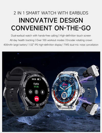 ATEVIX Reloj inteligente con auriculares para Android y iPhone, pan...