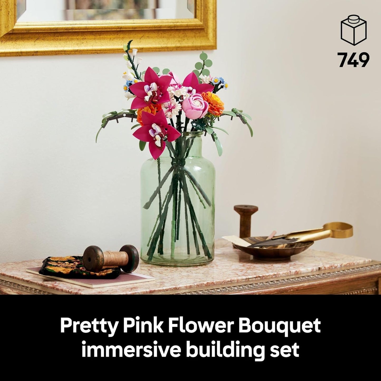 LEGO Botanicals Juego de Construcción de Ramo de Flores Rosas Bonitas para Adultos - Regalos para Aniversario para Mujeres y Hombres - Flores Artificiales para Decoración o Exhibición en Mesa - 10342