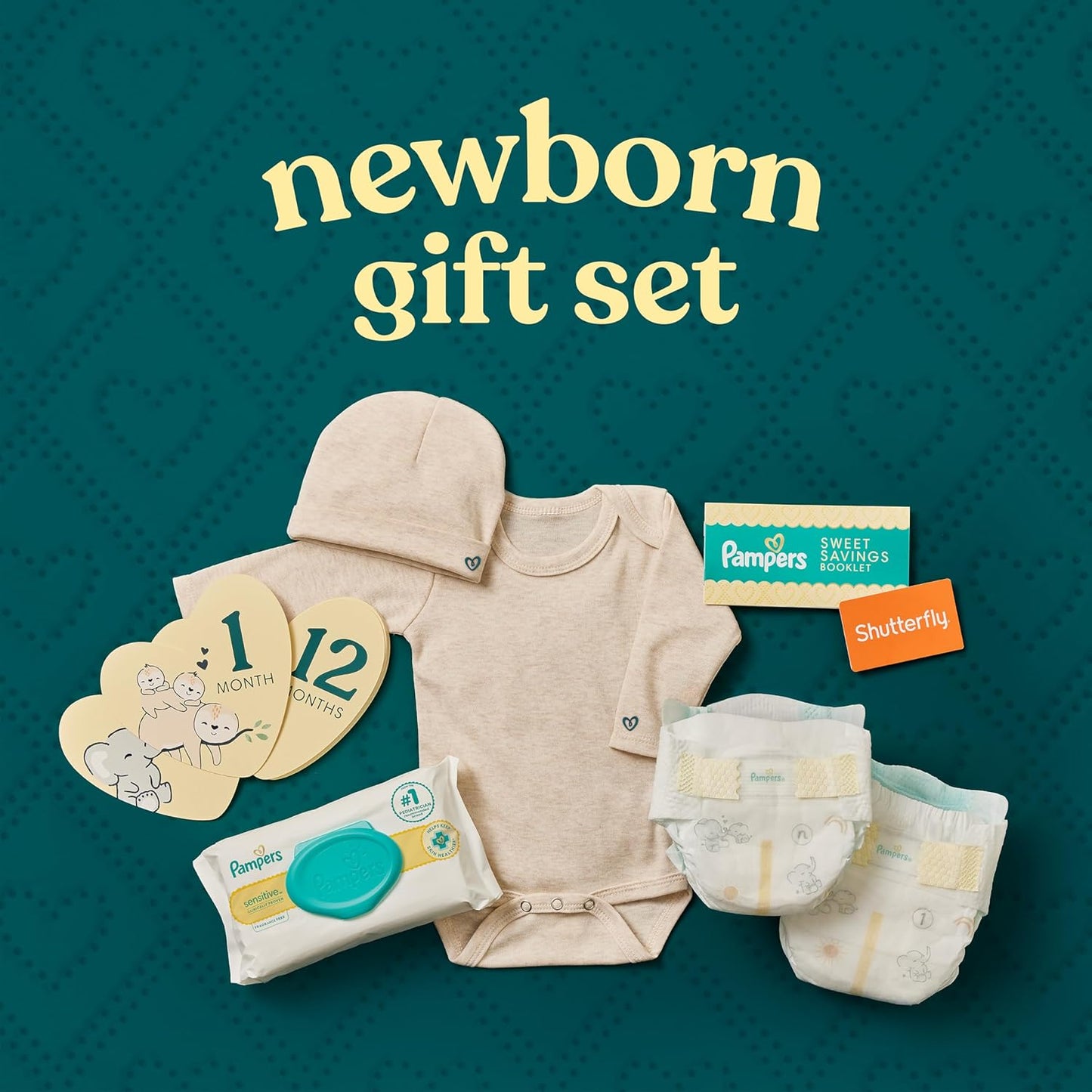 Pampers Set de regalo, pañales desechables, toallitas sensibles y r...