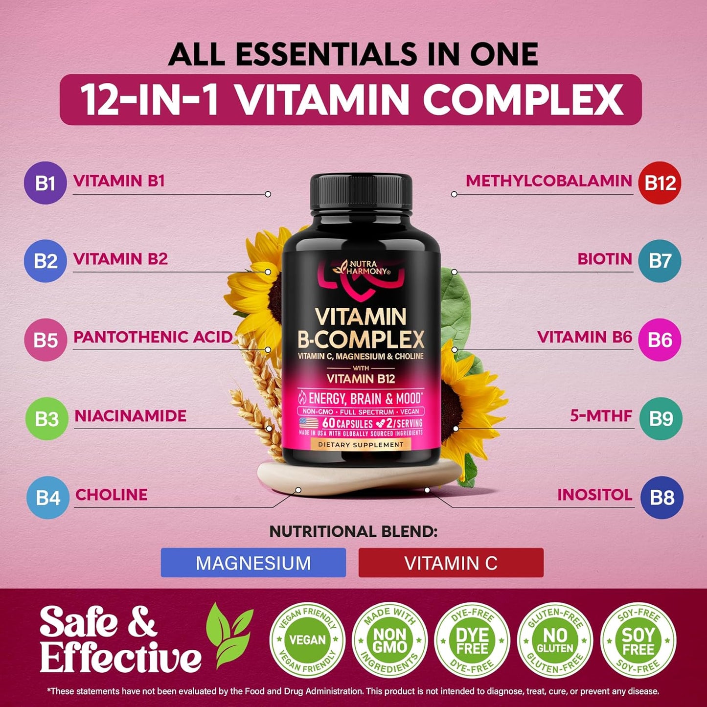 Complejo de vitamina B para hombres y mujeres \u2013 Riboflavina B2...