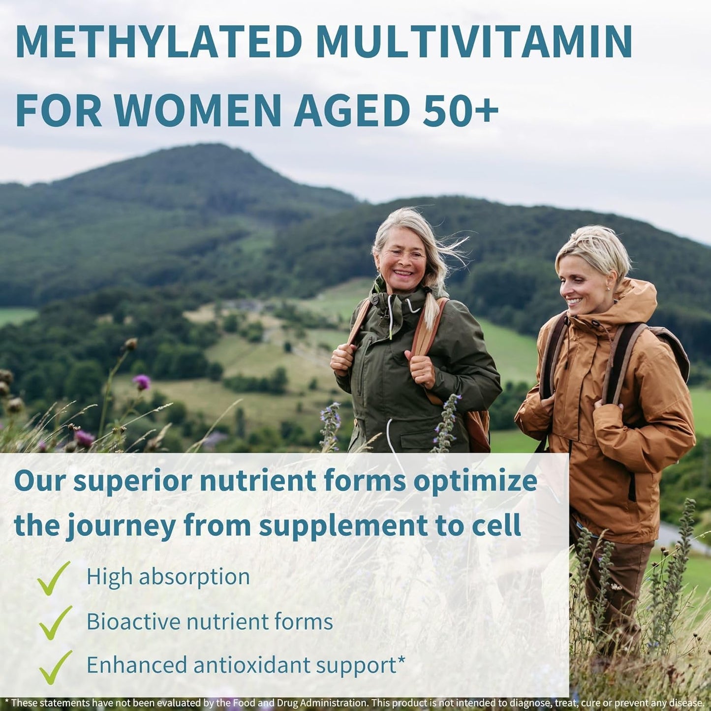 Igennus Multivitamínico metilado para mujeres de 50 años, calcio y...