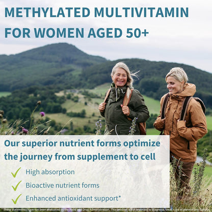 Igennus Multivitamínico metilado para mujeres de 50 años, calcio y...