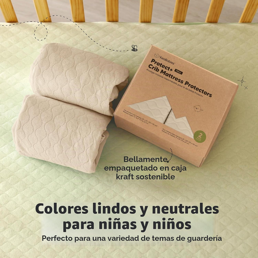 Paquete de 2 fundas protectoras de colchón impermeables para cuna,...