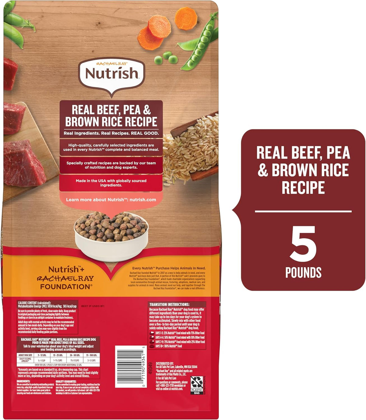 Nutrish Rachael Ray - Alimento seco para perros adultos, receta de...