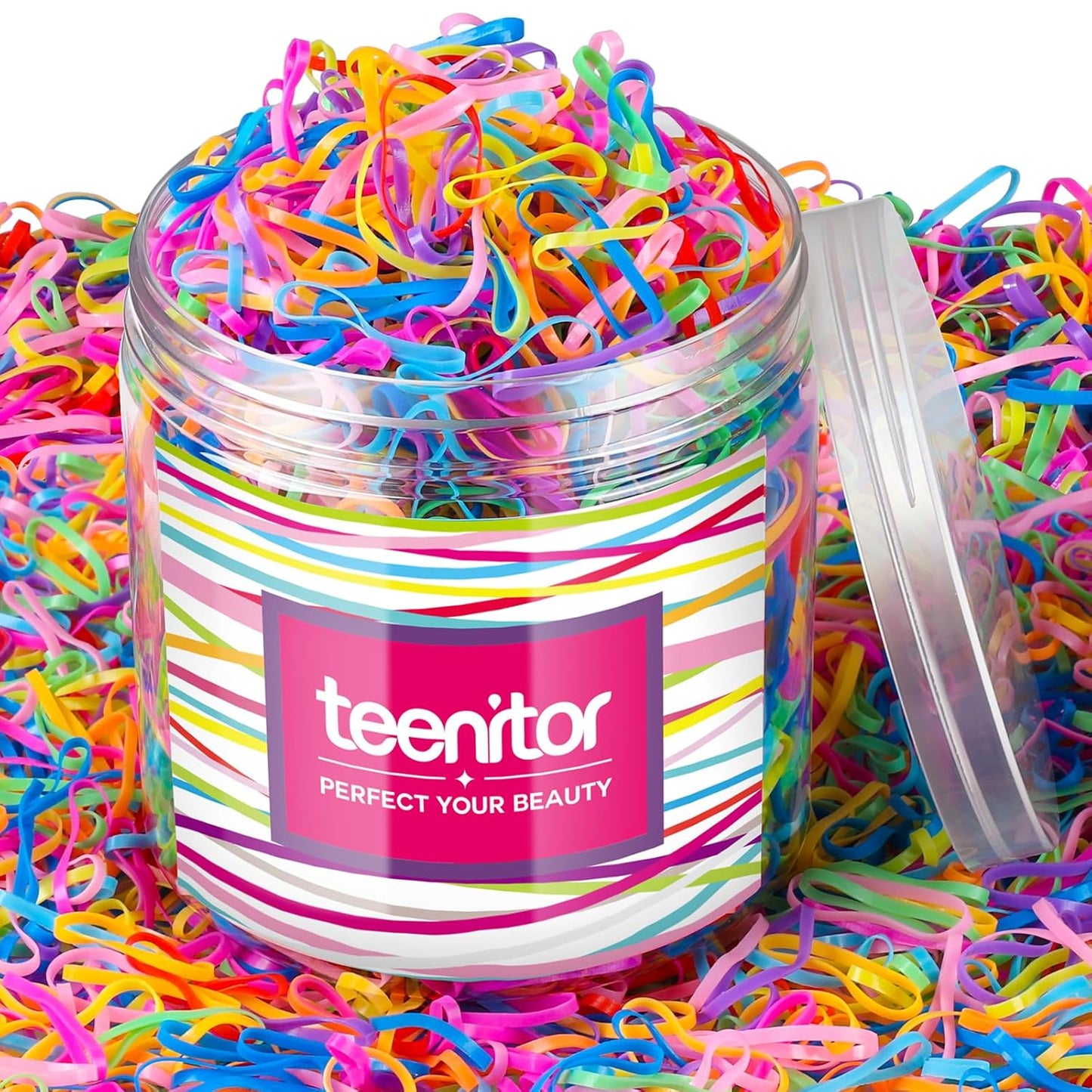 Teenitor 2000 ligas para el pelo de niños pequeños, bandas elástica...