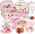 Juego de fiesta del té para niñas pequeñas, 49 juguetes de princesa...