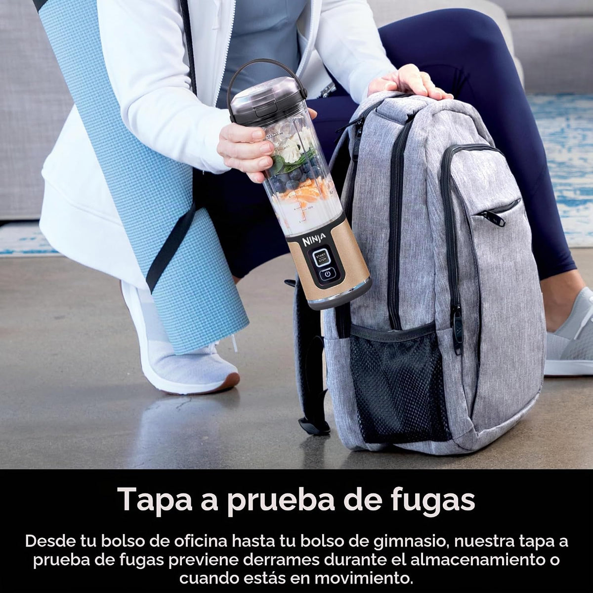 Ninja Blast licuadora portátil, sin cable, recipiente de 18 oz, lic...