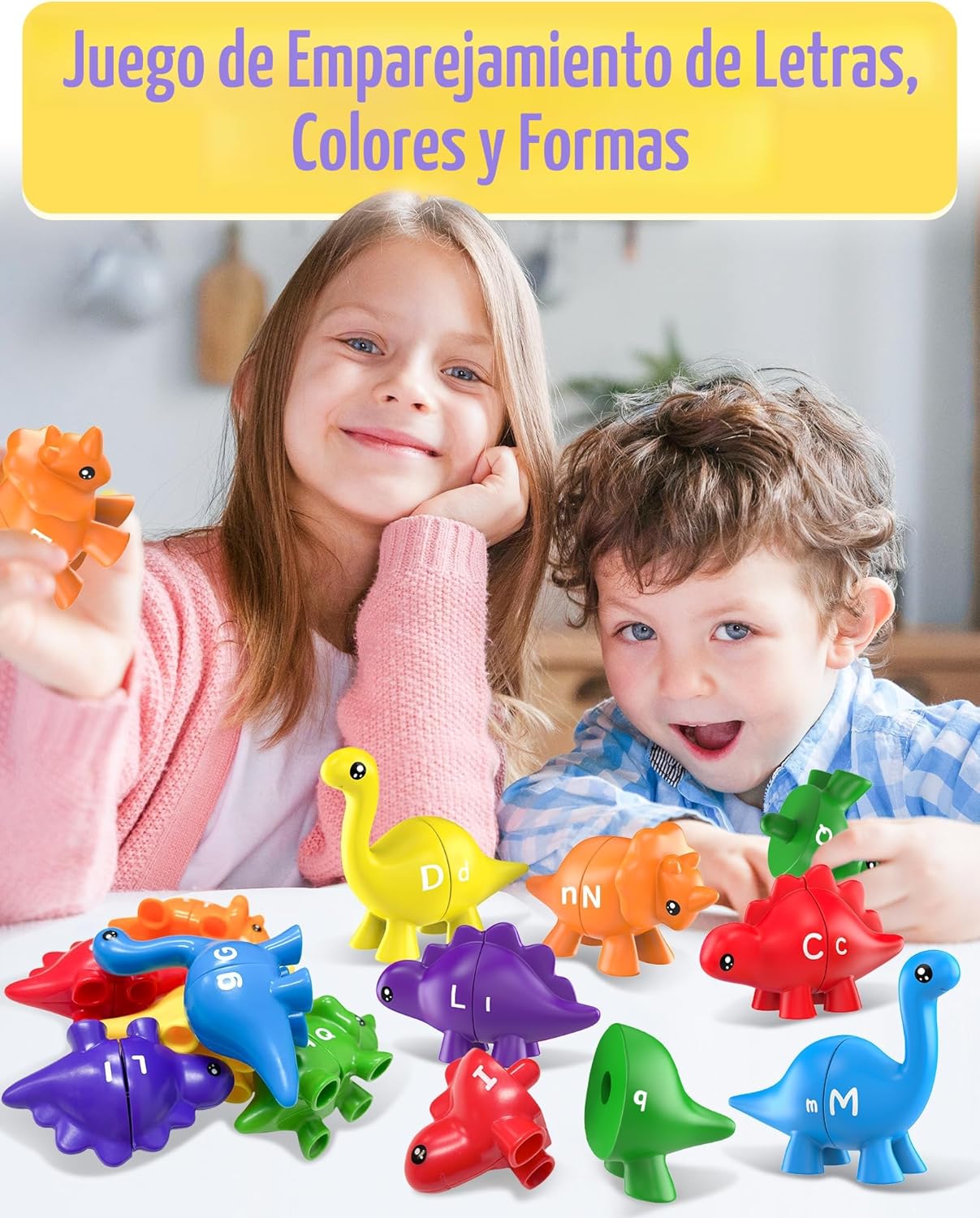 Walenty 26 piezas de juguetes de aprendizaje del alfabeto de dinosa...