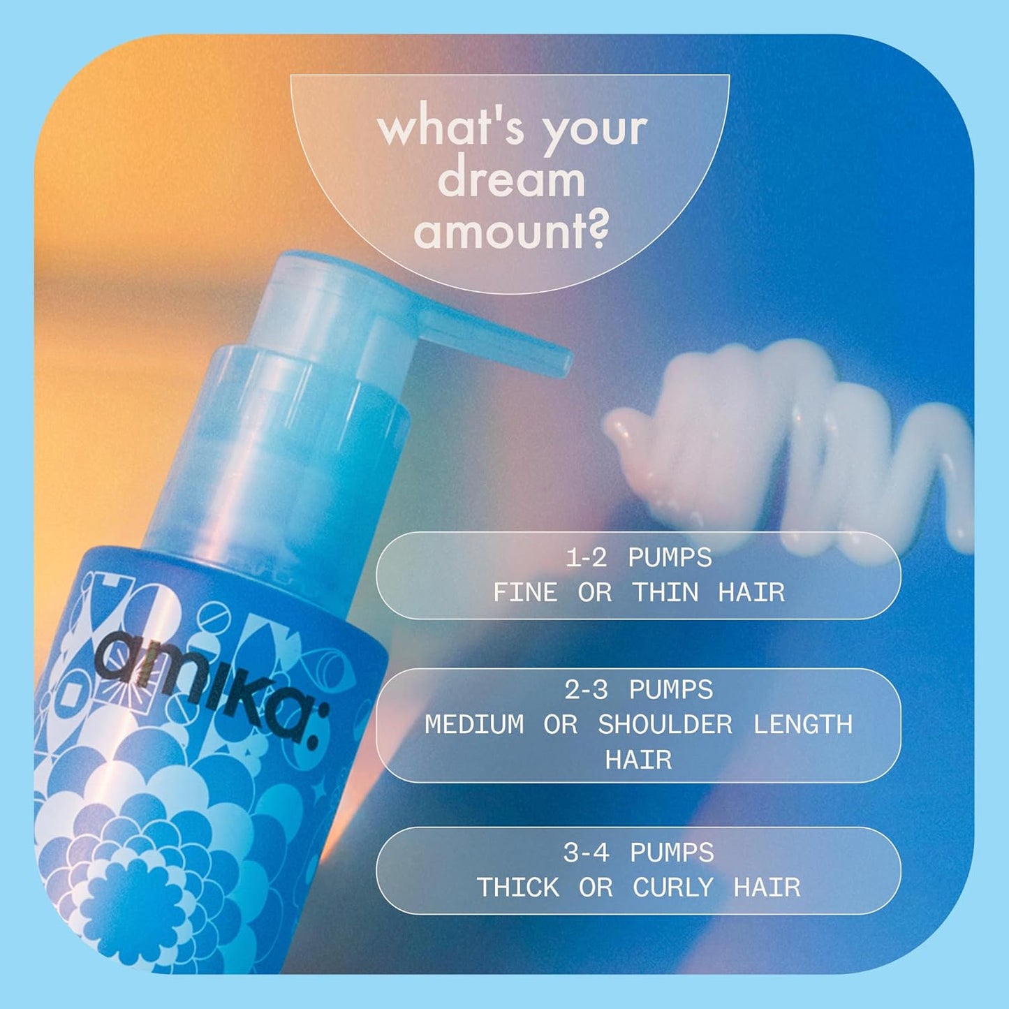 Amika Dream Routine mascarilla capilar hidratante nocturna | tratamiento sin enjuague para el cabello seco, ultrahidratante, con ácido hialurónico para una humedad duradera
