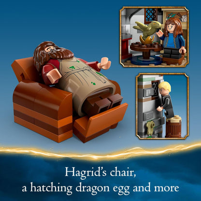 LEGO Harry Potter choza de Hagrid: una visita inesperada - Juguete de Harry Potter para niños y niñas a partir de 8 años - Juguetes de construcción para niños con casa para construir, 7 minifiguras y