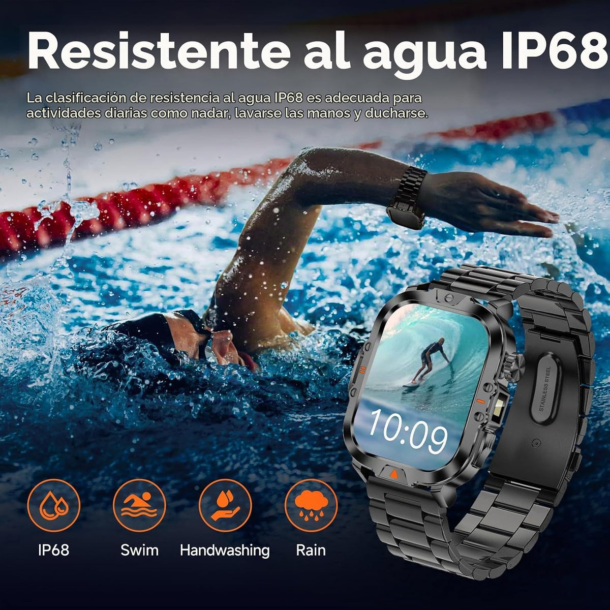 BRUBOSES Reloj Inteligente para Hombres Militar Contestar\/Hacer Ll...
